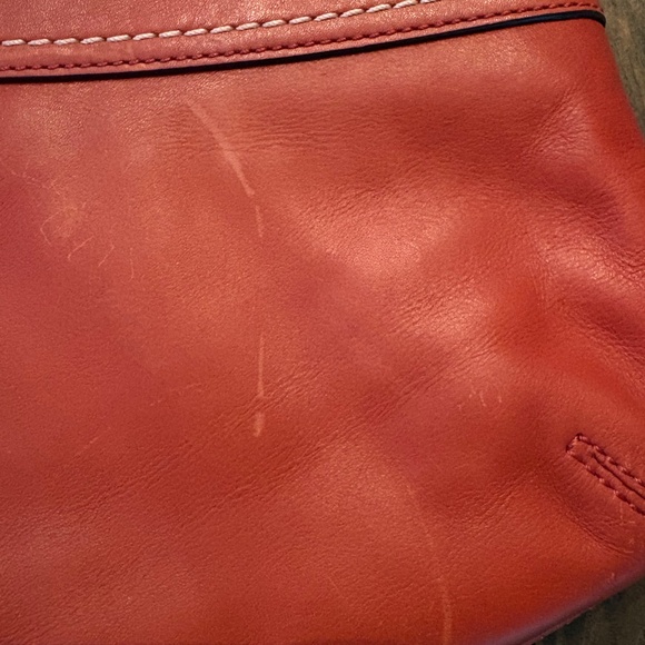 Vintage Coach leather orange clutch/wristlet - Picture 4 of 7